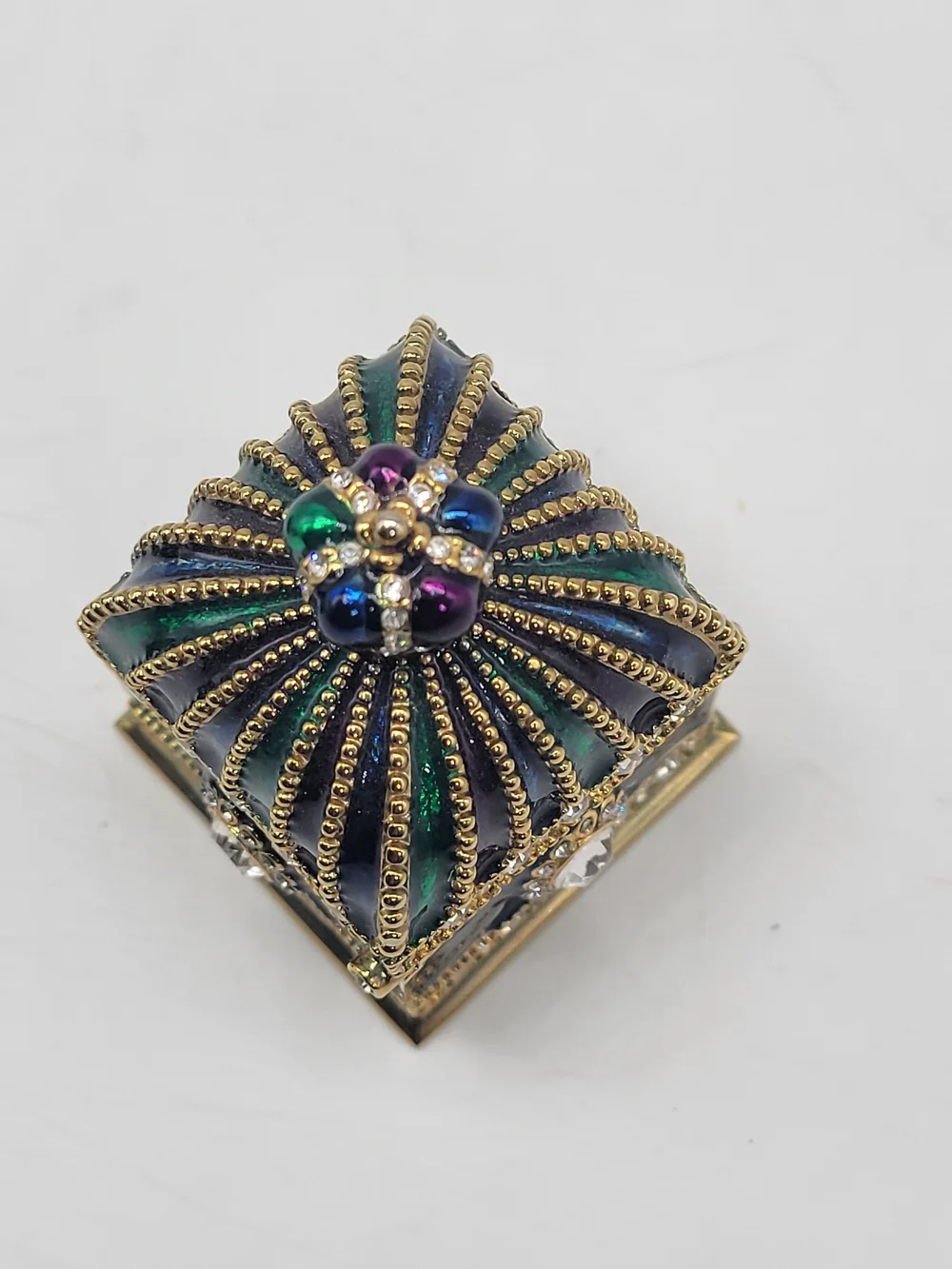 Miniature Enameled Trinket Box Coronation Carriage